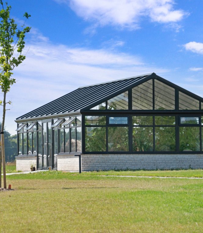 Large garden room with full width glazing
